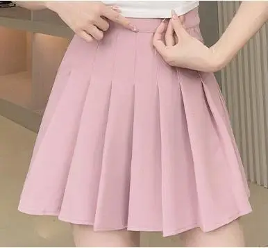 2023 Summer Pink Pleated Skirt Women Length 40cm - Image 11