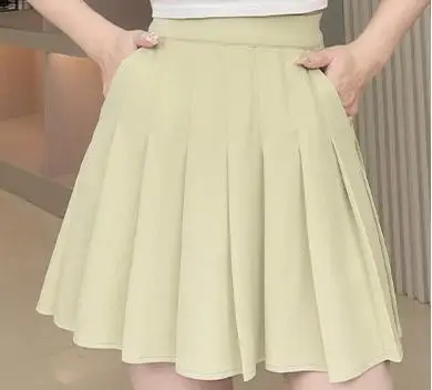 2023 Summer Pink Pleated Skirt Women Length 40cm - Image 4