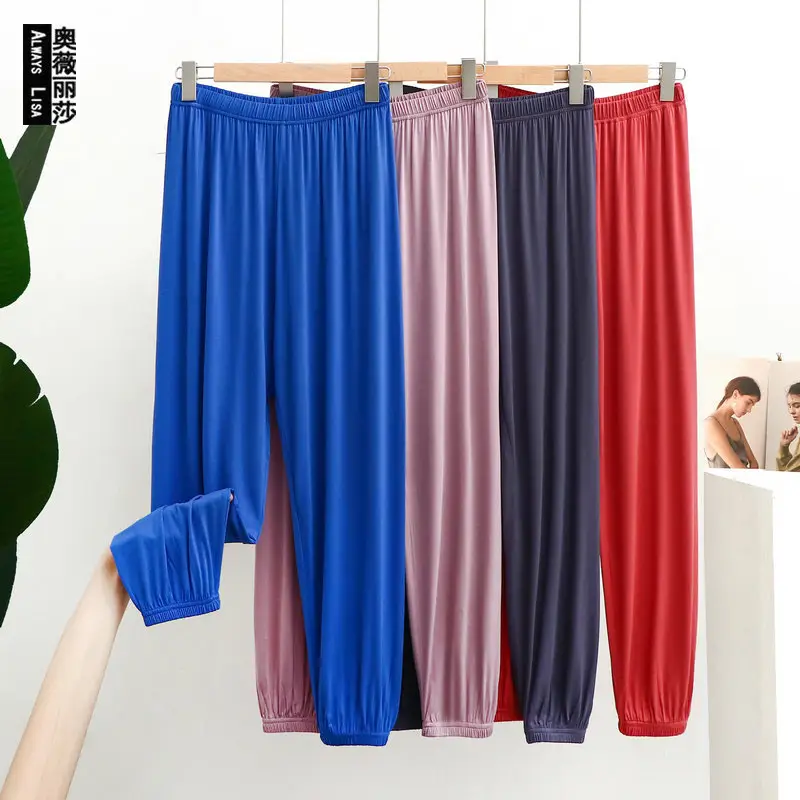 Women's Modal Ankle Pants Large Spring Summer Loose Lazy Home Pants High Waist Slimming - Image 9