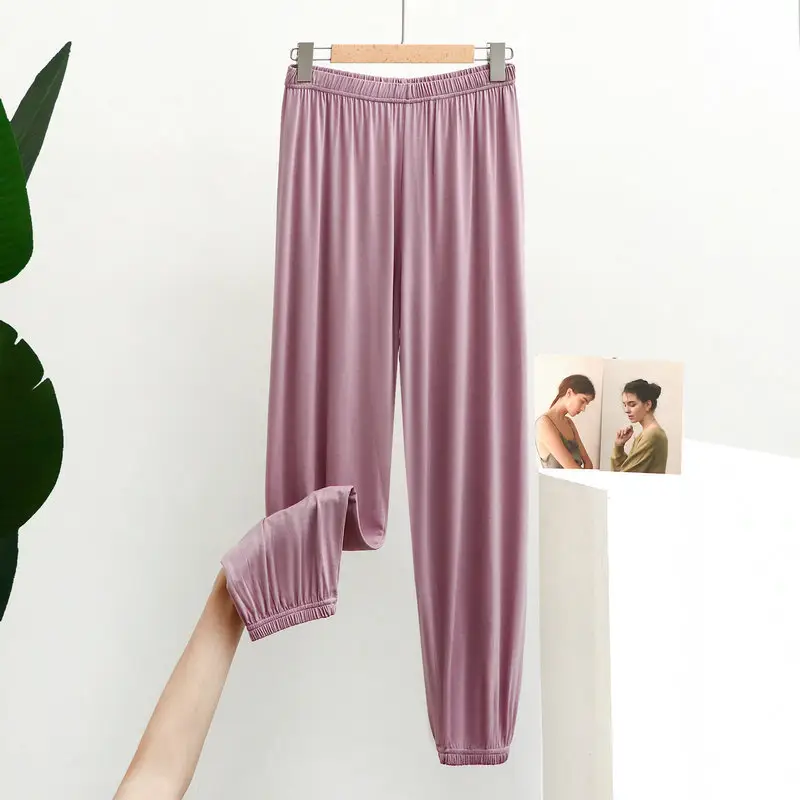 Women's Modal Ankle Pants Large Spring Summer Loose Lazy Home Pants High Waist Slimming - Image 10