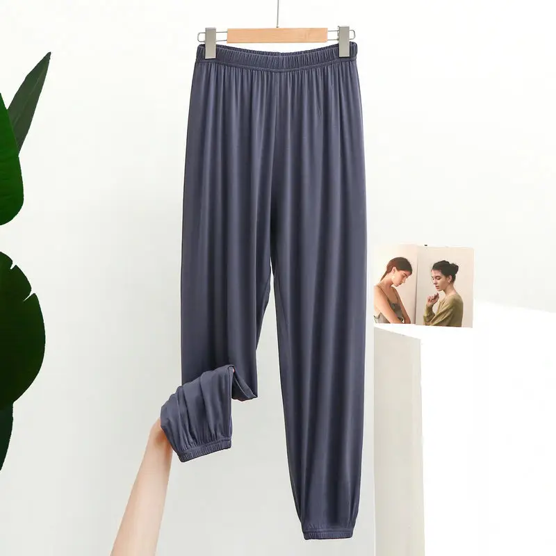Women's Modal Ankle Pants Large Spring Summer Loose Lazy Home Pants High Waist Slimming - Image 11