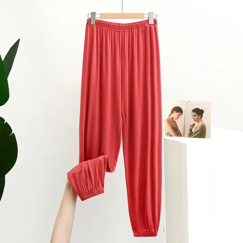 Women's Modal Ankle Pants Large Spring Summer Loose Lazy Home Pants High Waist Slimming - Image 12