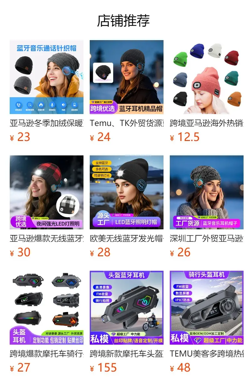 Temu Bluetooth Headphone Cap Grey with Sound Output — feature 1