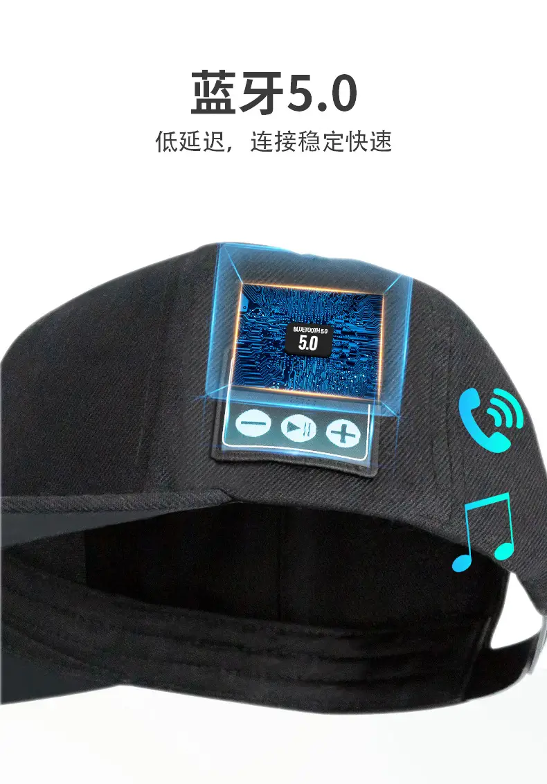 Temu Bluetooth Headphone Cap Grey with Sound Output — feature 2