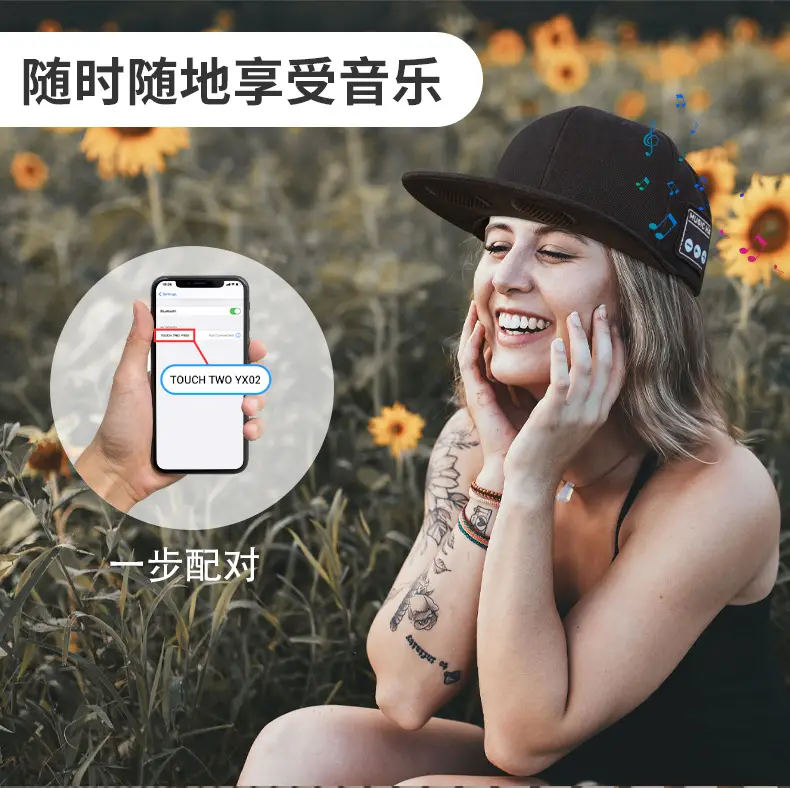 Temu Bluetooth Headphone Cap Grey with Sound Output — feature 5