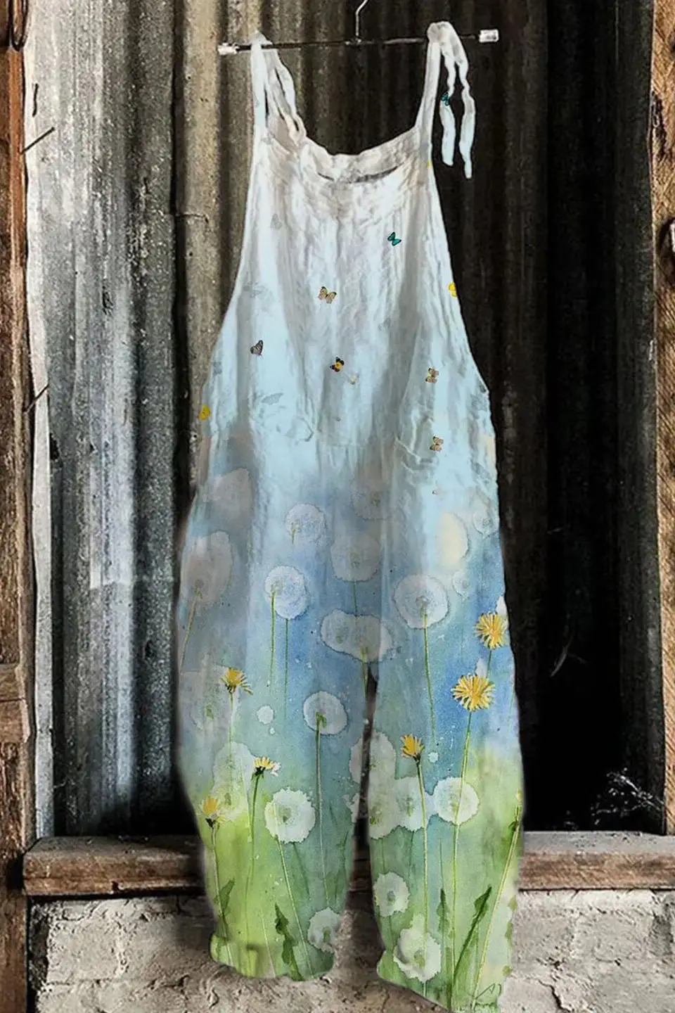 2023 New Slub Print Wide Leg Jumpsuit Women - Image 20