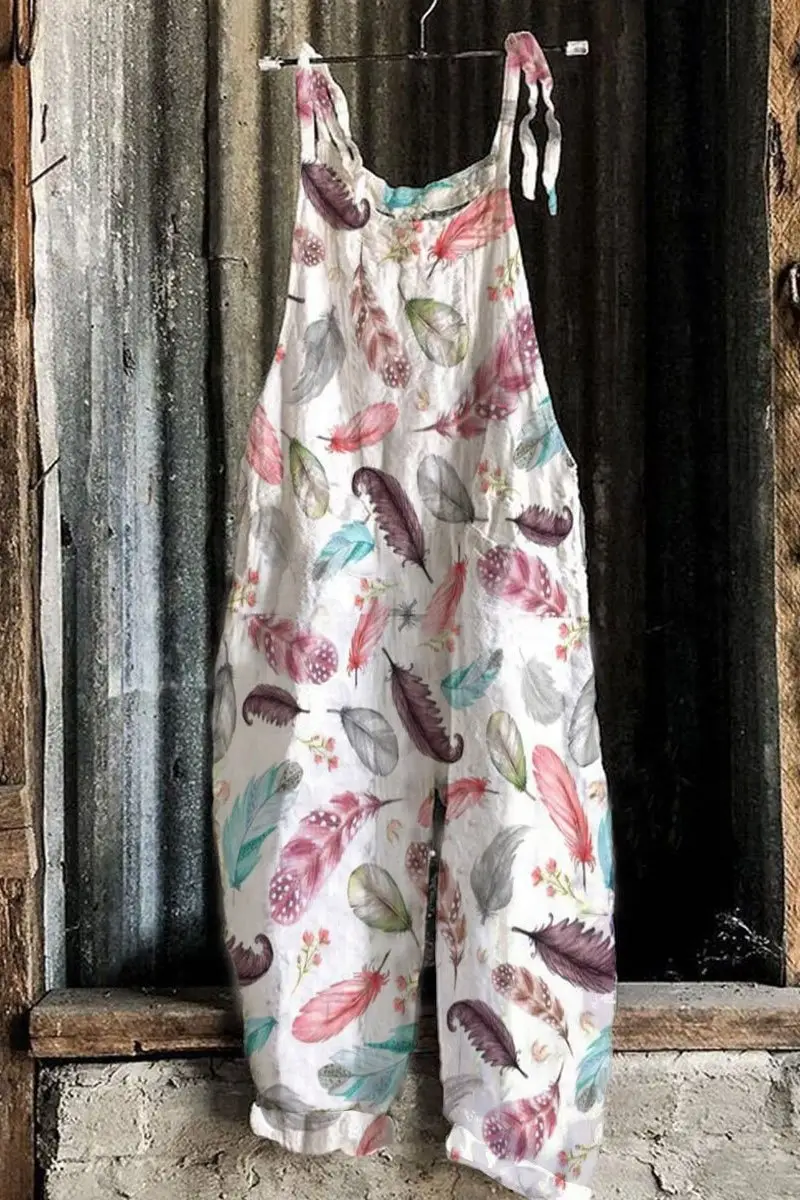 2023 New Slub Print Wide Leg Jumpsuit Women - Image 25