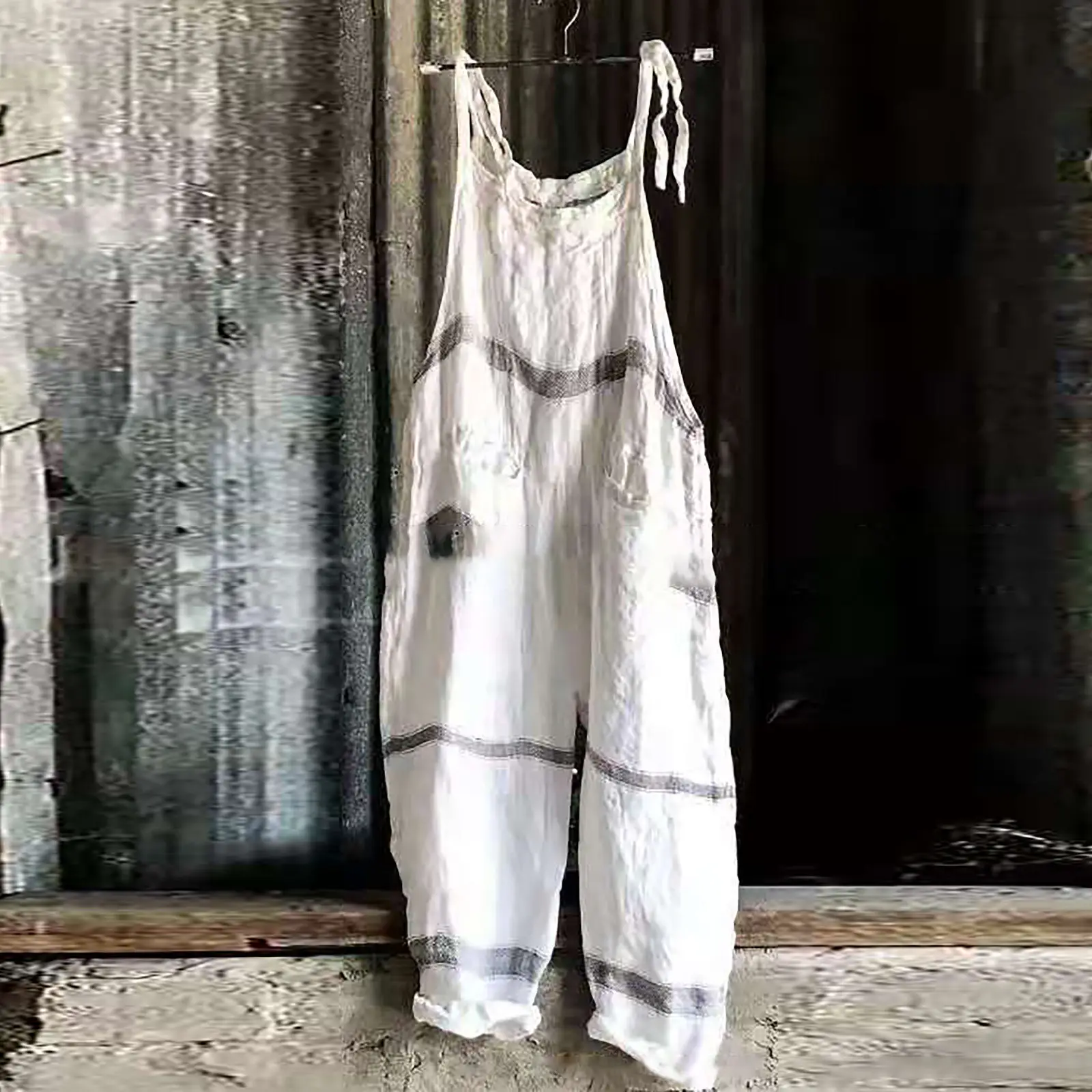 2023 New Slub Print Wide Leg Jumpsuit Women - Image 33