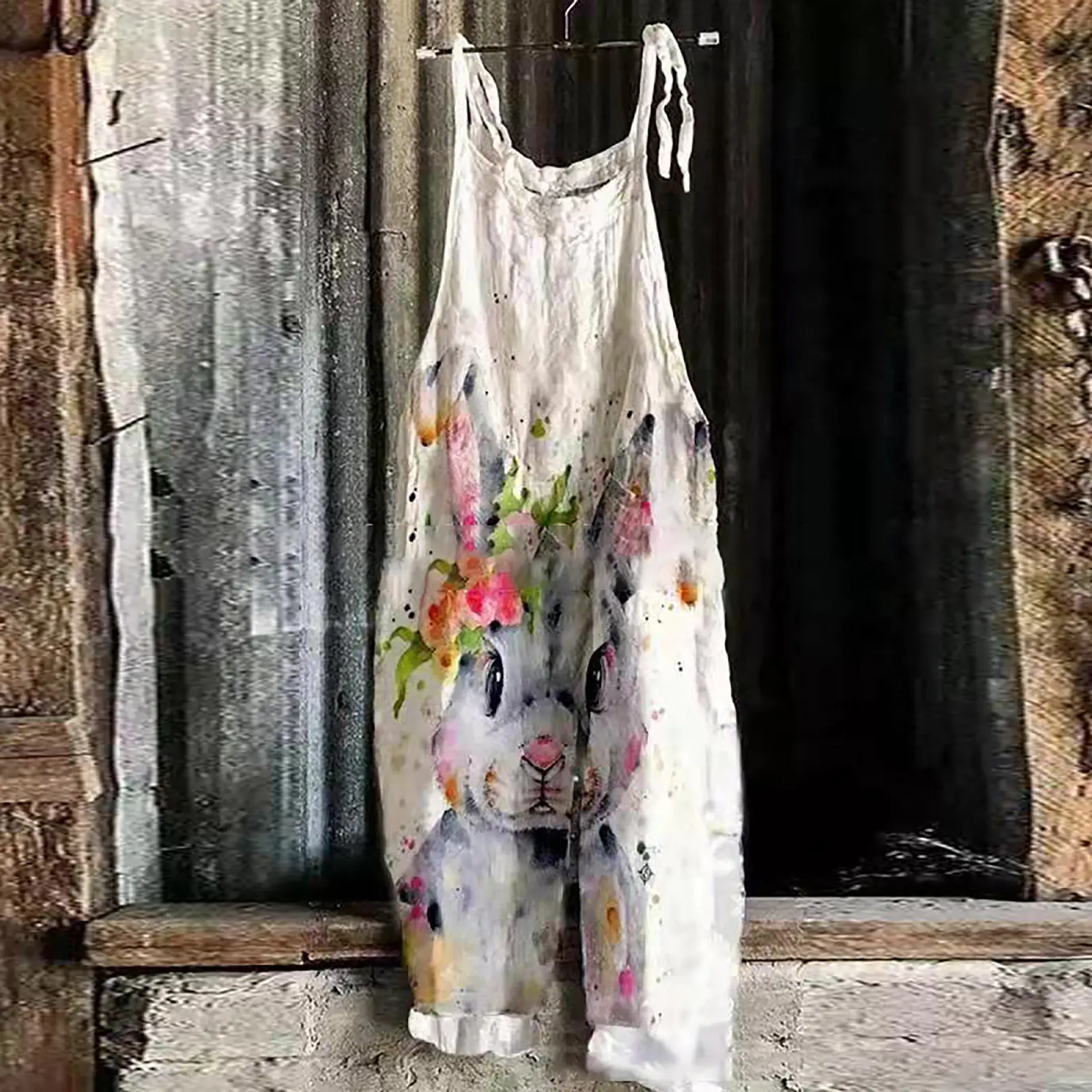 2023 New Slub Print Wide Leg Jumpsuit Women - Image 38