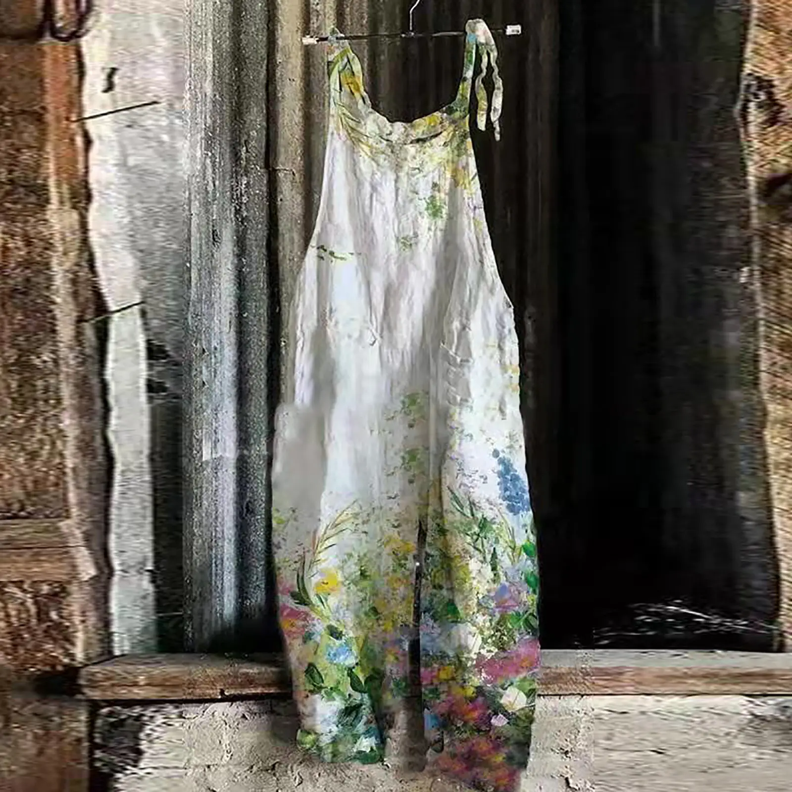 2023 New Slub Print Wide Leg Jumpsuit Women - Image 39