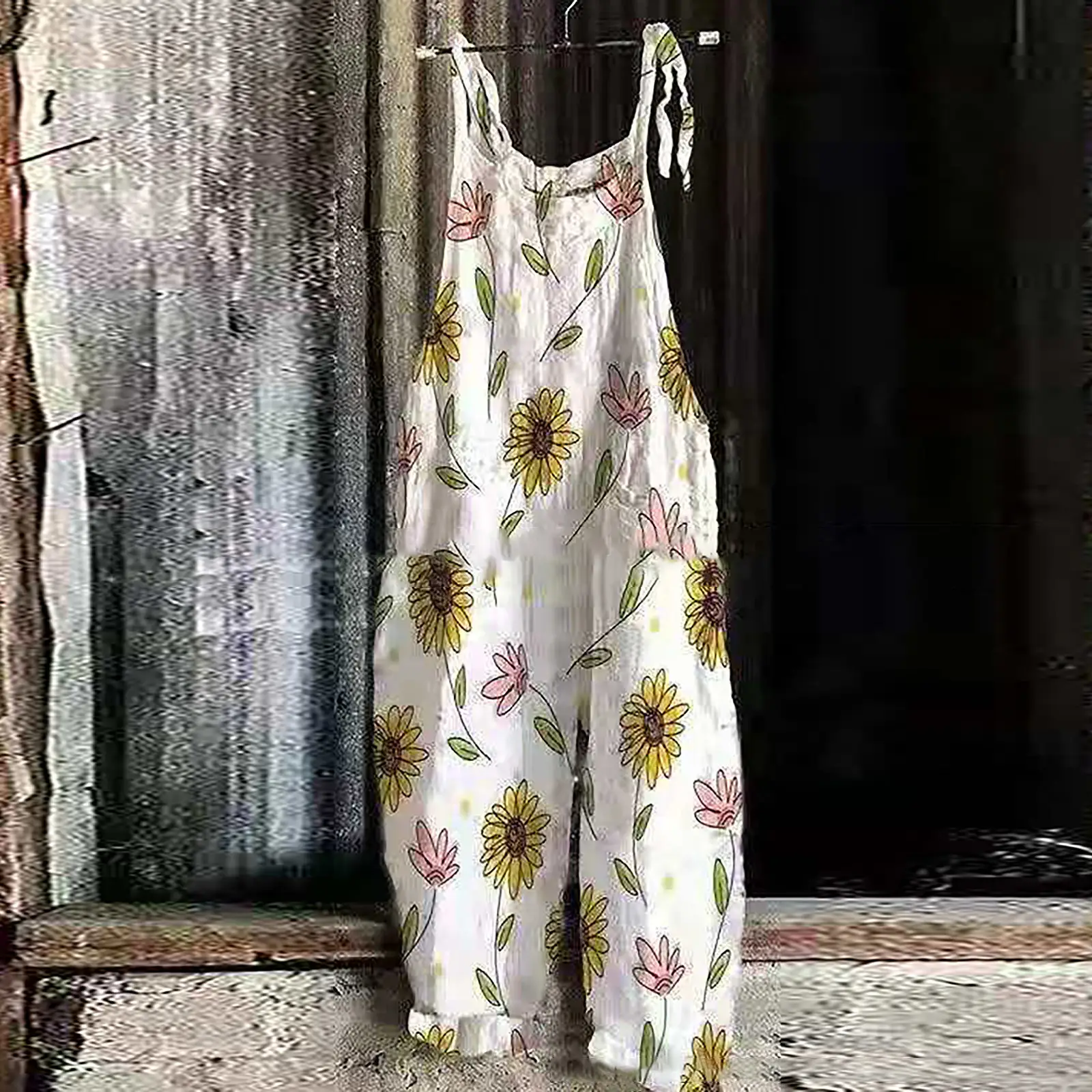 2023 New Slub Print Wide Leg Jumpsuit Women - Image 40