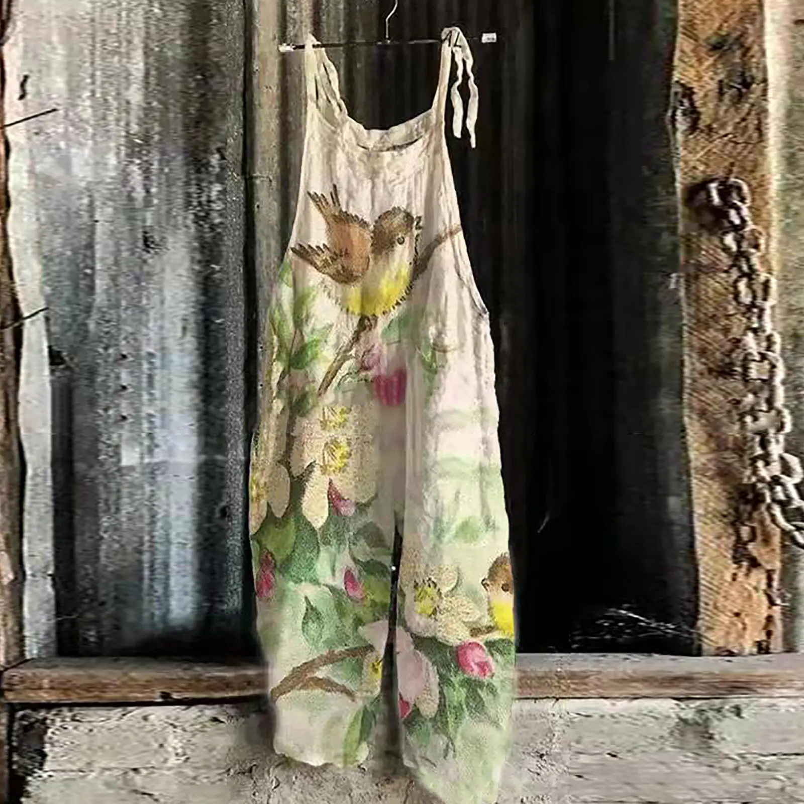 2023 New Slub Print Wide Leg Jumpsuit Women - Image 41