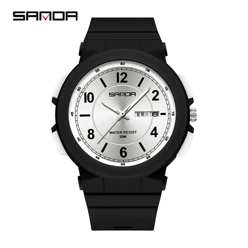 Sanda New Style Single Movement Double Calendar Watch for Men Women - Image 2