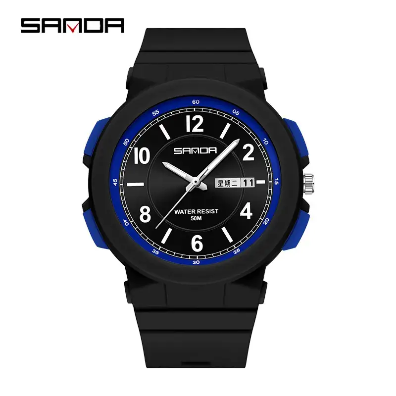 Sanda New Style Single Movement Double Calendar Watch for Men Women - Image 3