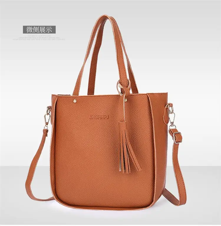 Red 4-Piece Women's Leather Handbag Set — feature 18