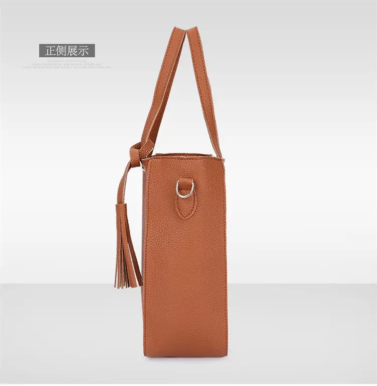 Red 4-Piece Women's Leather Handbag Set — feature 19