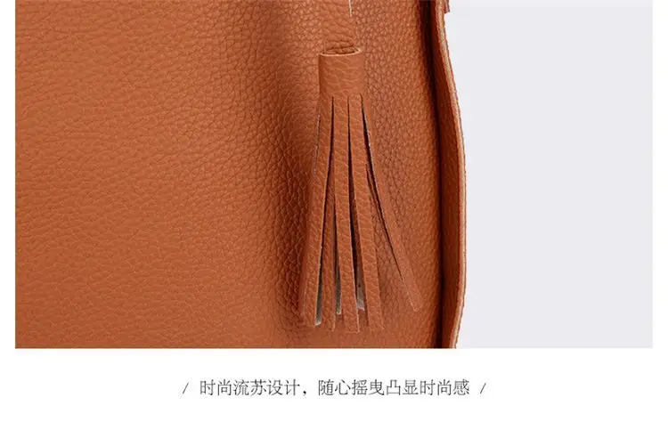 Red 4-Piece Women's Leather Handbag Set — feature 25