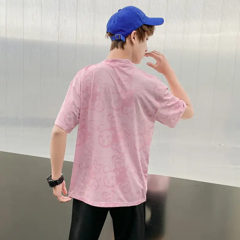 Fat Kids Pink Full Print T-Shirt Large Summer Wear - Image 5