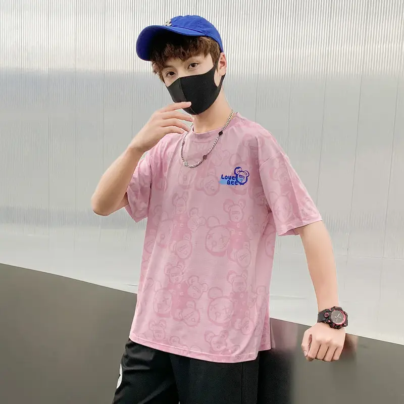 Fat Kids Pink Full Print T-Shirt Large Summer Wear - Image 6
