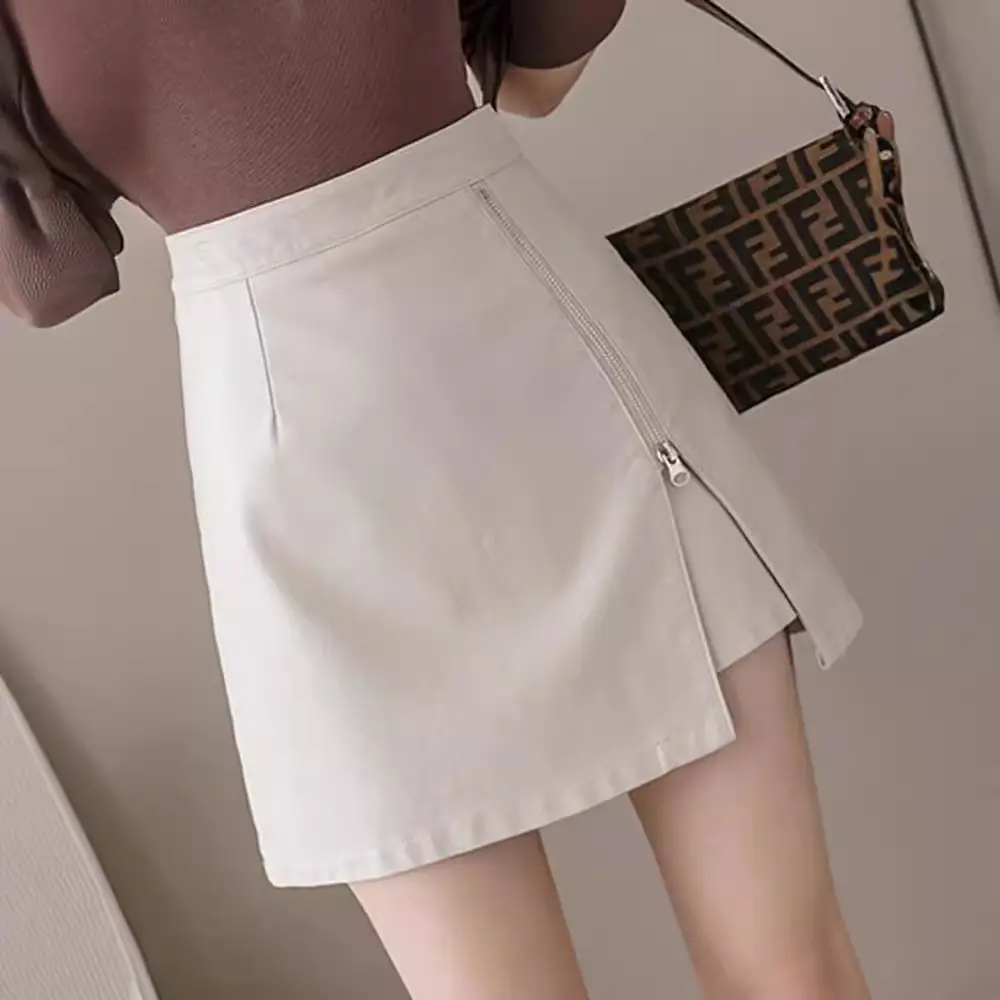 Black High Waist Leather Skirt for Women - Image 6
