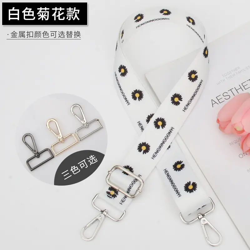 Orange Floral Crossbody Bag Strap Adjustable Multi Color - Image 2