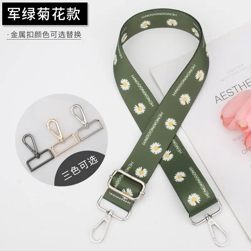 Orange Floral Crossbody Bag Strap Adjustable Multi Color - Image 7