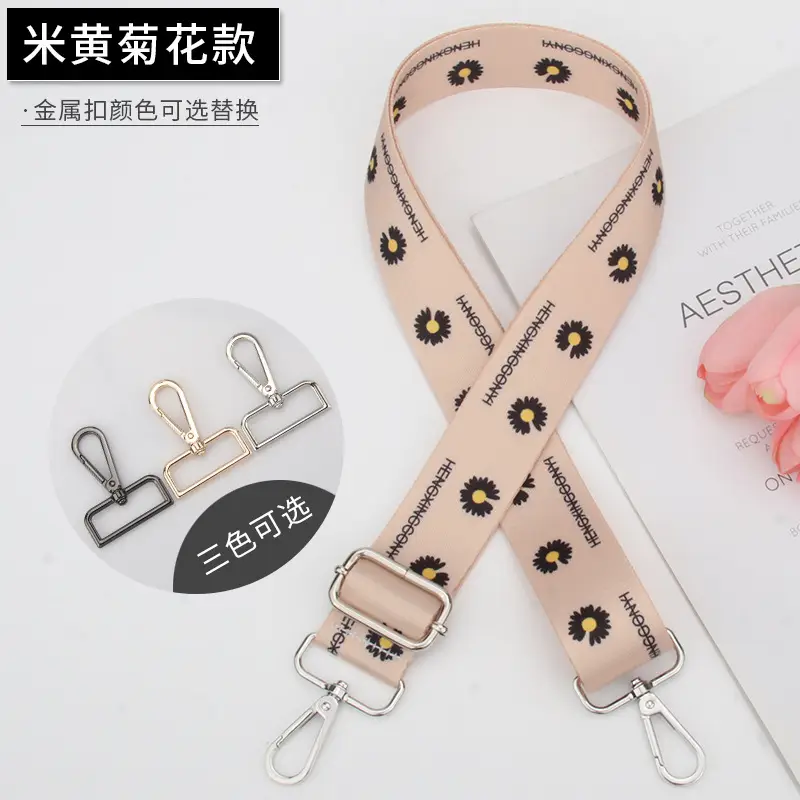 Orange Floral Crossbody Bag Strap Adjustable Multi Color - Image 9