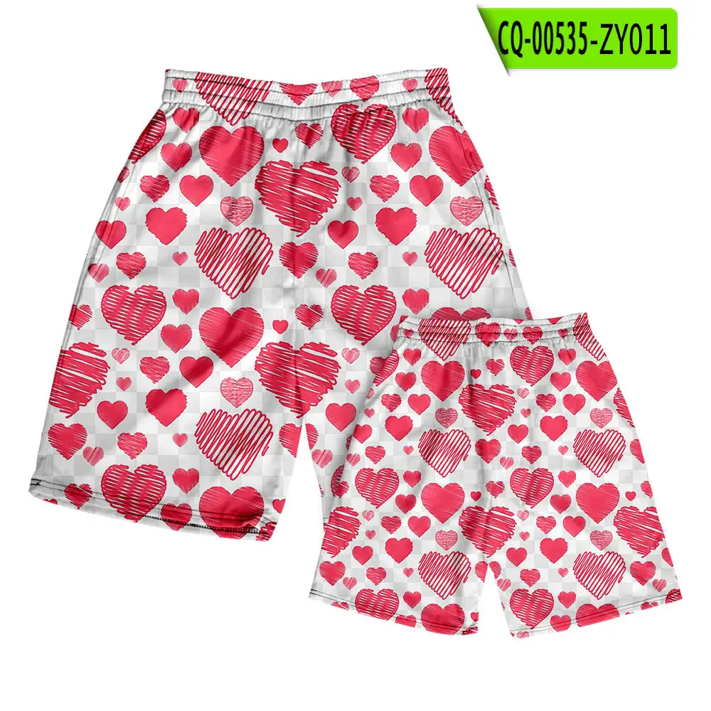 3D Love Printed Cross Border Shorts Set - Image 10