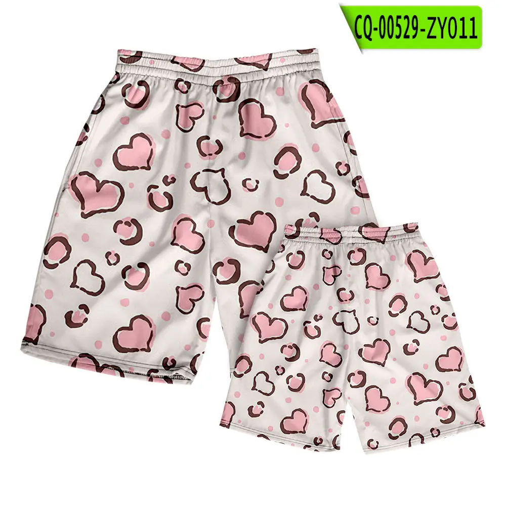 3D Love Printed Cross Border Shorts Set - Image 4