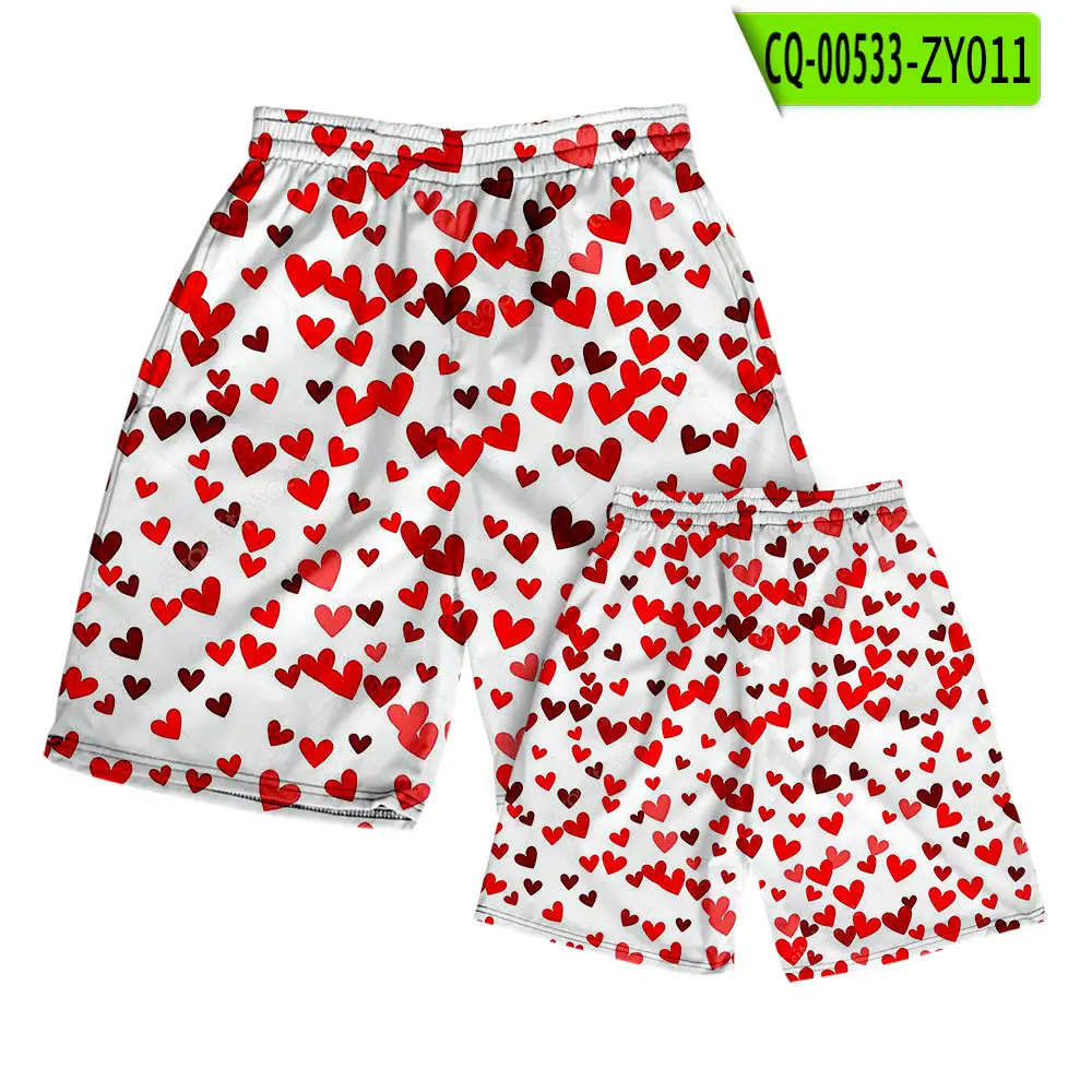 3D Love Printed Cross Border Shorts Set - Image 8