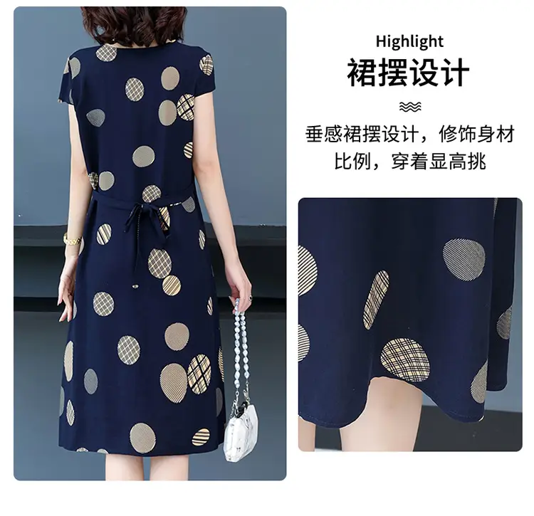 Green Printed Silk Dress for Women Mid-Length Loose Fit — feature 22