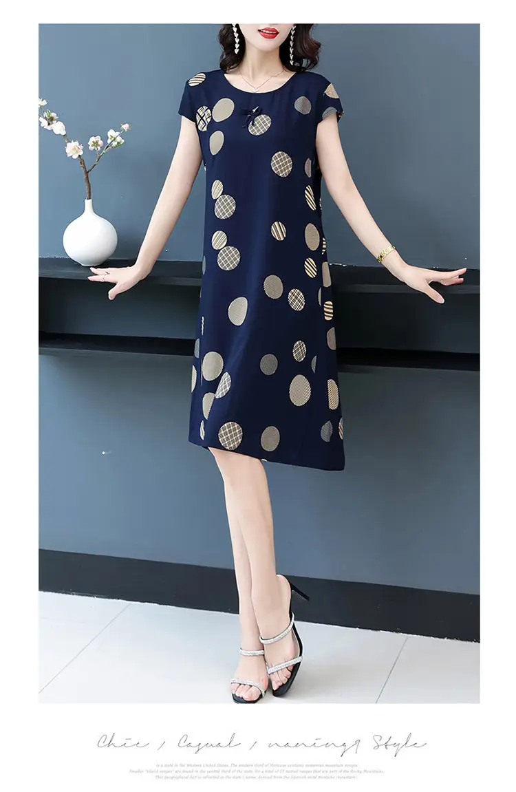 Green Printed Silk Dress for Women Mid-Length Loose Fit — feature 25
