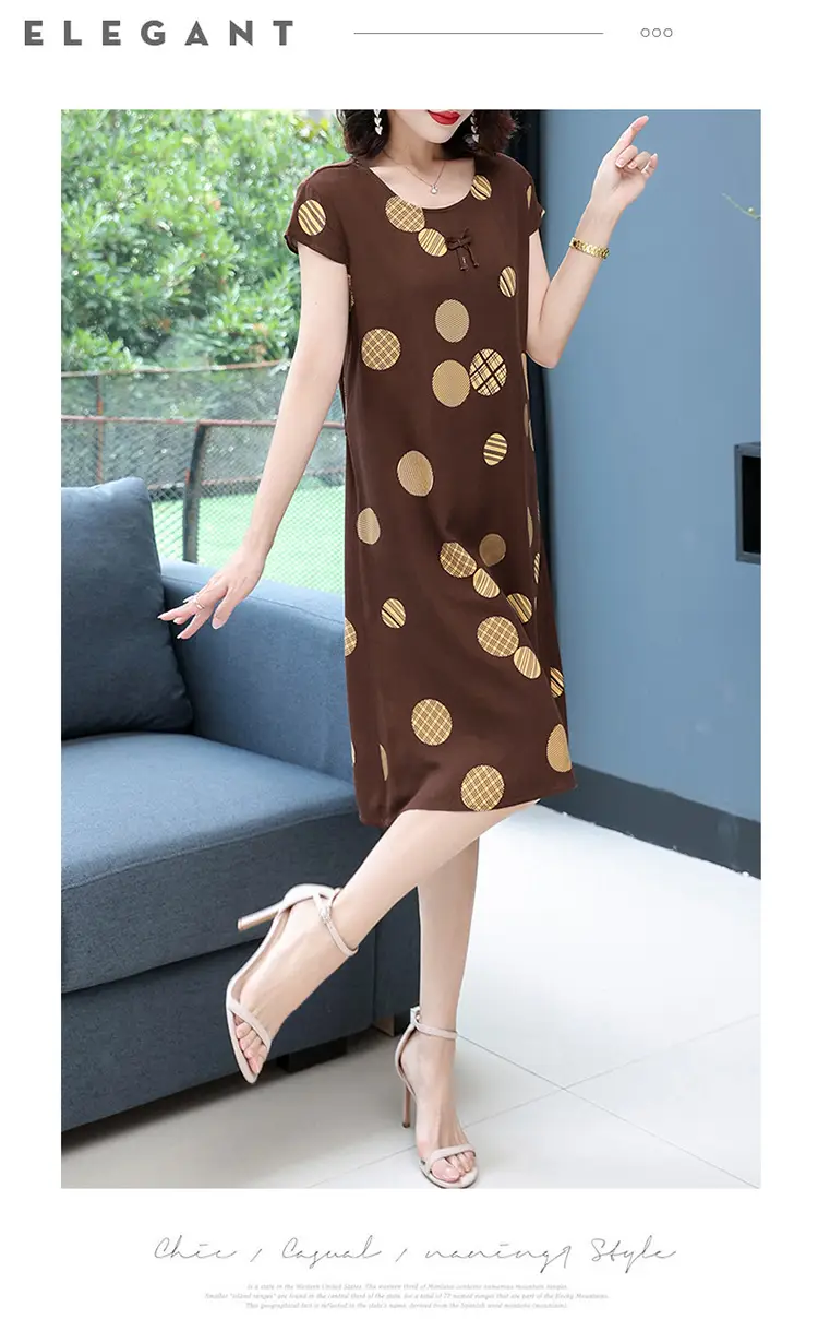 Green Printed Silk Dress for Women Mid-Length Loose Fit — feature 28