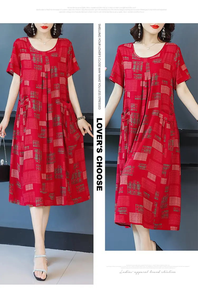 Fat Plus Size Cotton Silk Dress Navy Leaf Print — feature 45