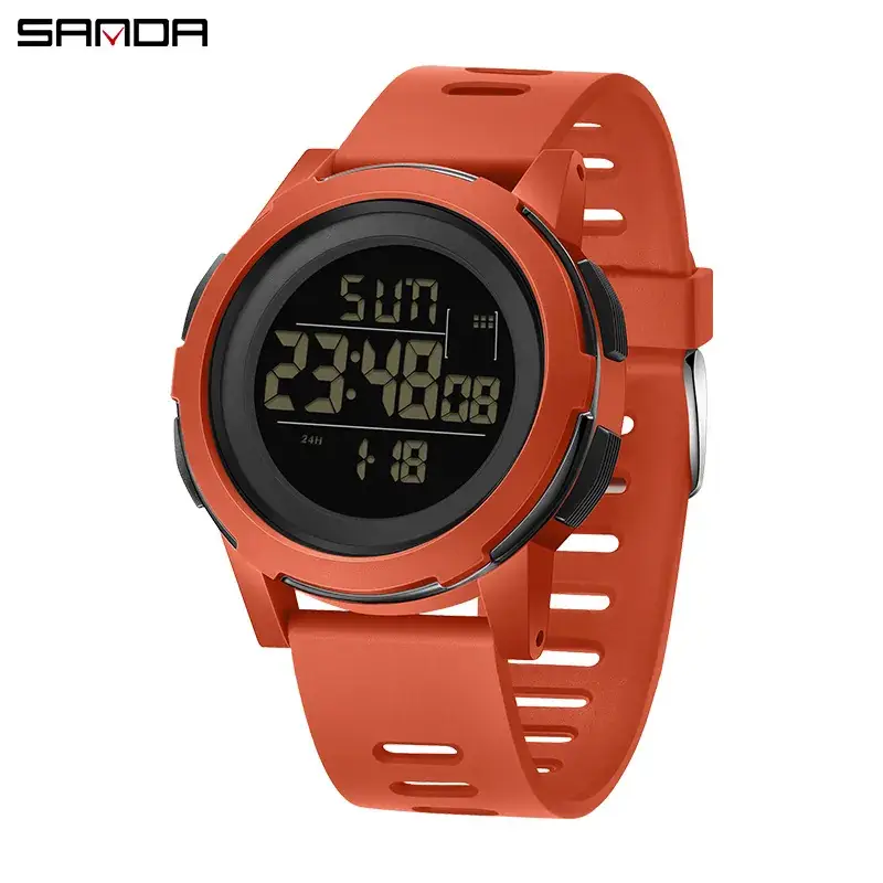 Sanda Black Digital Watch 9:38 PM Single Display