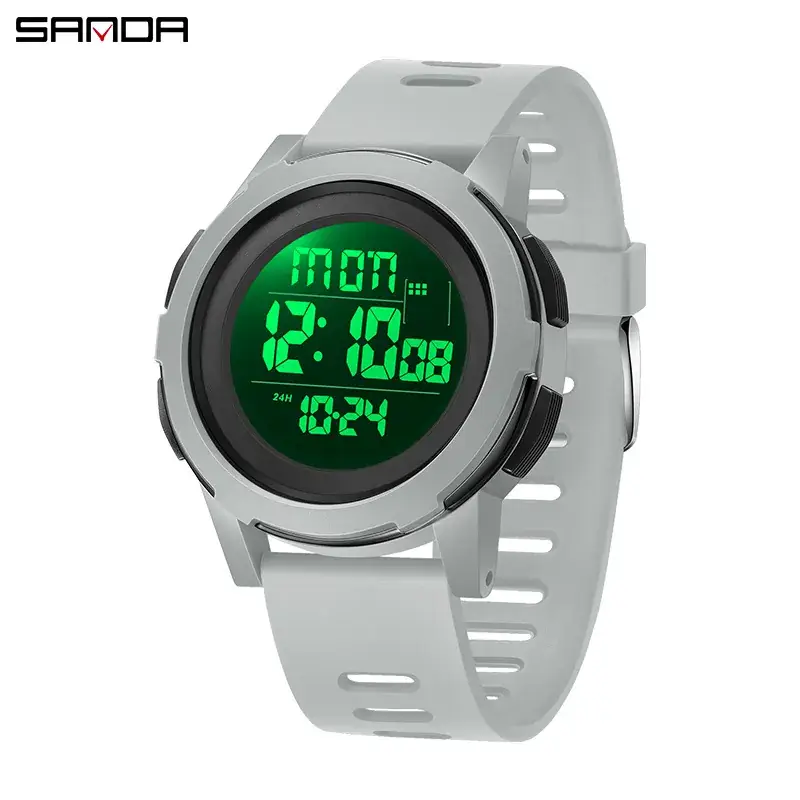 Sanda Black Digital Watch 9:38 PM Single Display
