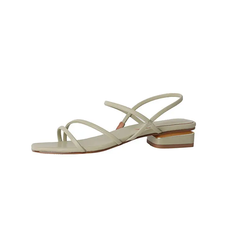 2024 Summer French Heel Sandals Fairy Strap White Brown - Image 8