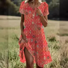 2023 Floral Print Short Sleeve T-Shirt Women — feature 13
