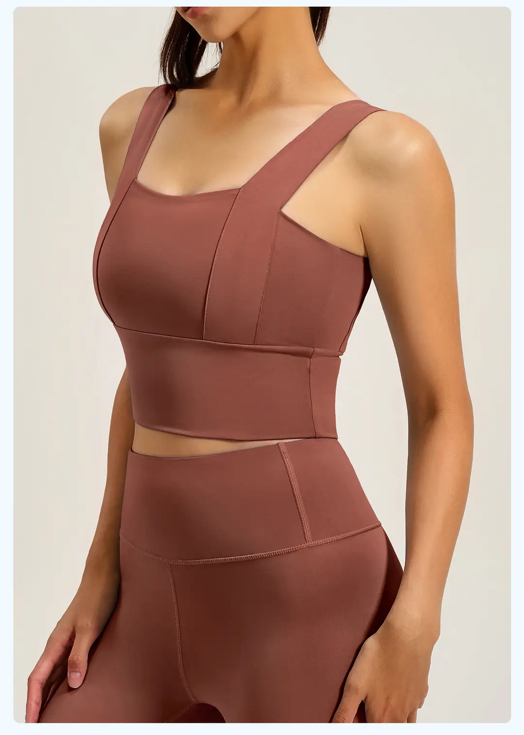 Cross-Border Popular Wide-Strap Sports Bra with Integrated Fixed Chest Pads, High-Intensity Yoga Vest, High-Elasticity Bra for Women — feature 21