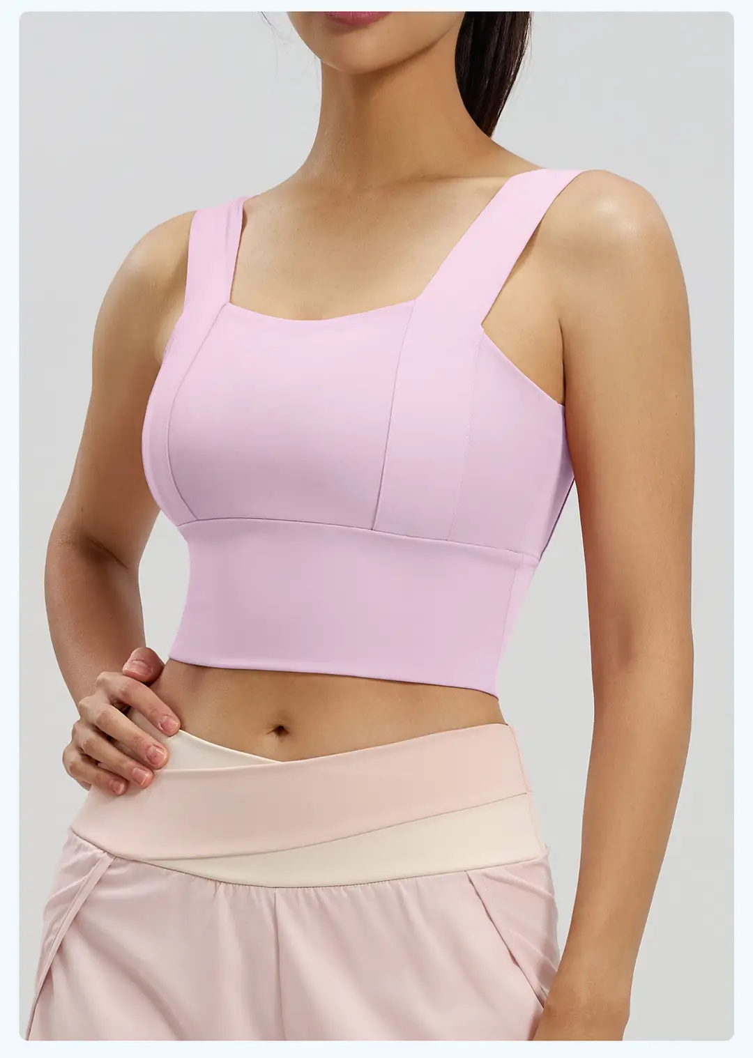 Cross-Border Popular Wide-Strap Sports Bra with Integrated Fixed Chest Pads, High-Intensity Yoga Vest, High-Elasticity Bra for Women — feature 22