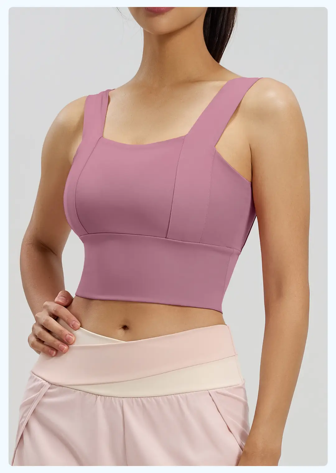 Cross-Border Popular Wide-Strap Sports Bra with Integrated Fixed Chest Pads, High-Intensity Yoga Vest, High-Elasticity Bra for Women — feature 25