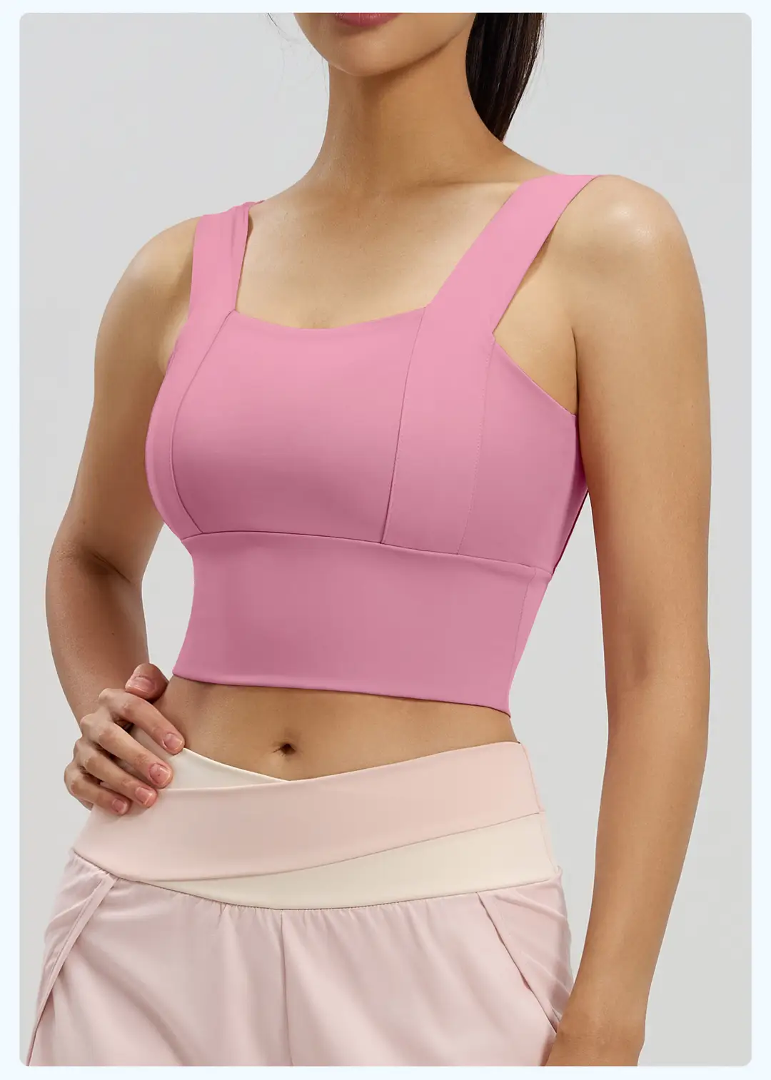 Cross-Border Popular Wide-Strap Sports Bra with Integrated Fixed Chest Pads, High-Intensity Yoga Vest, High-Elasticity Bra for Women — feature 28