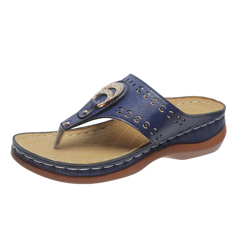 Women's Korean-style Wedge Flip Flops Brown