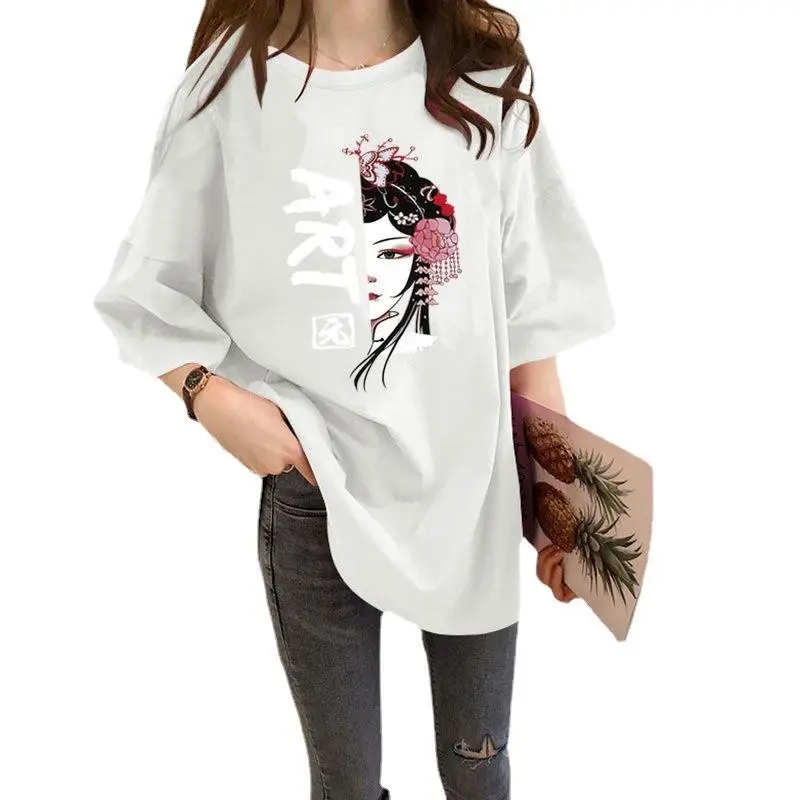 Women 2026 Summer T-Shirt Art Print Large - Image 15