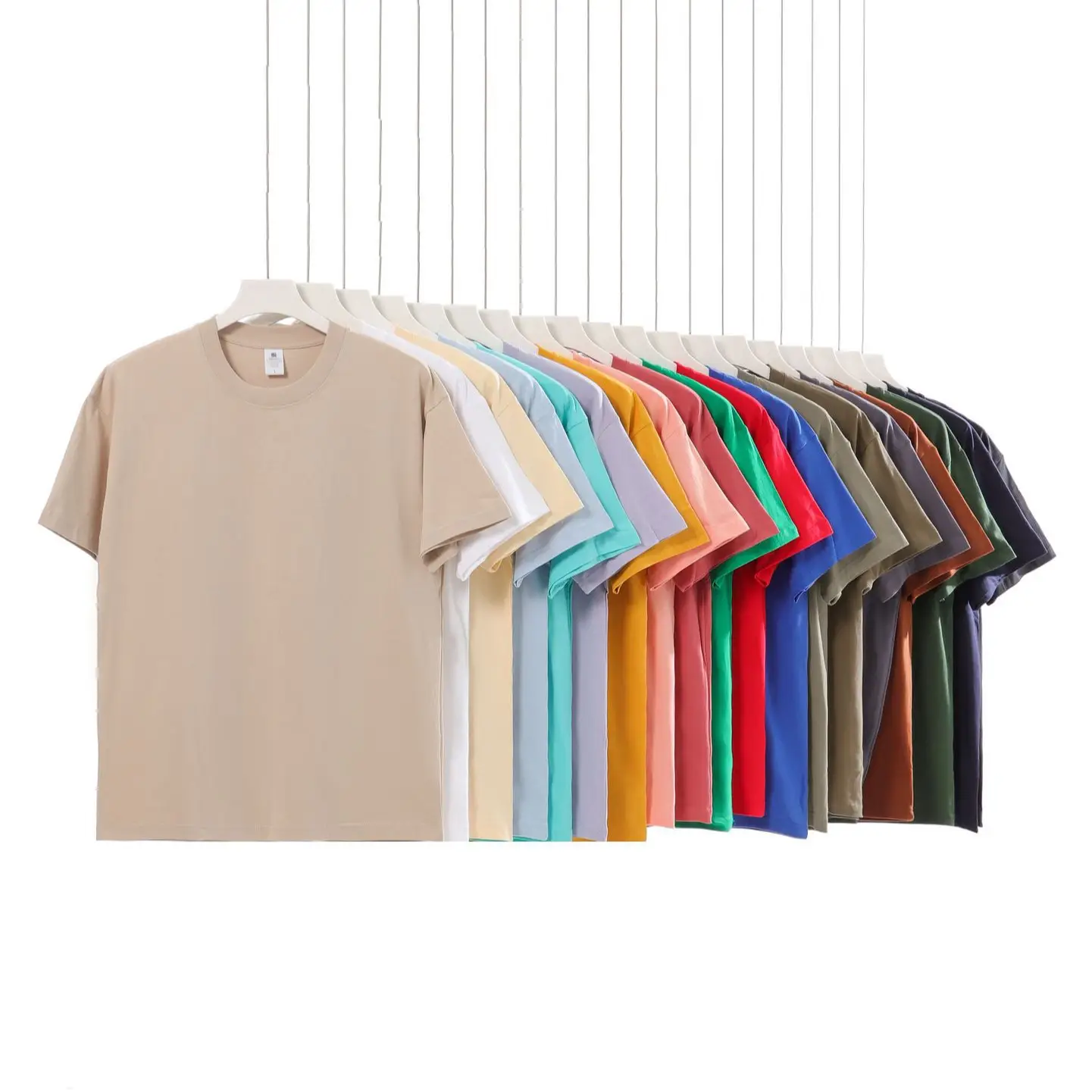 Men Women Cotton T-Shirt Green 230g - Image 24