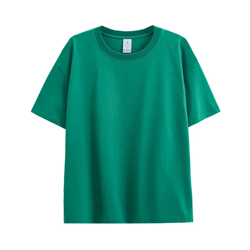 Men Women Cotton T-Shirt Green 230g - Image 12