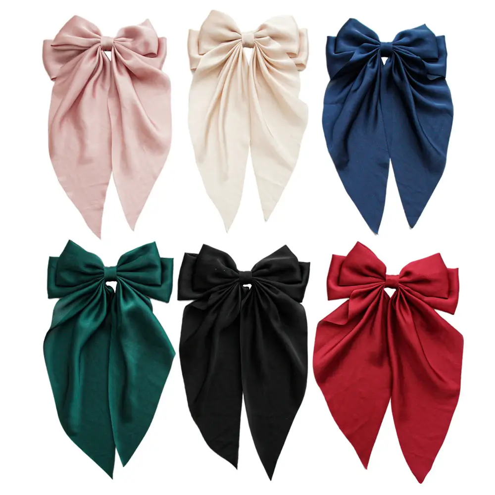 French Style Satin Bow Hairpin for Women
