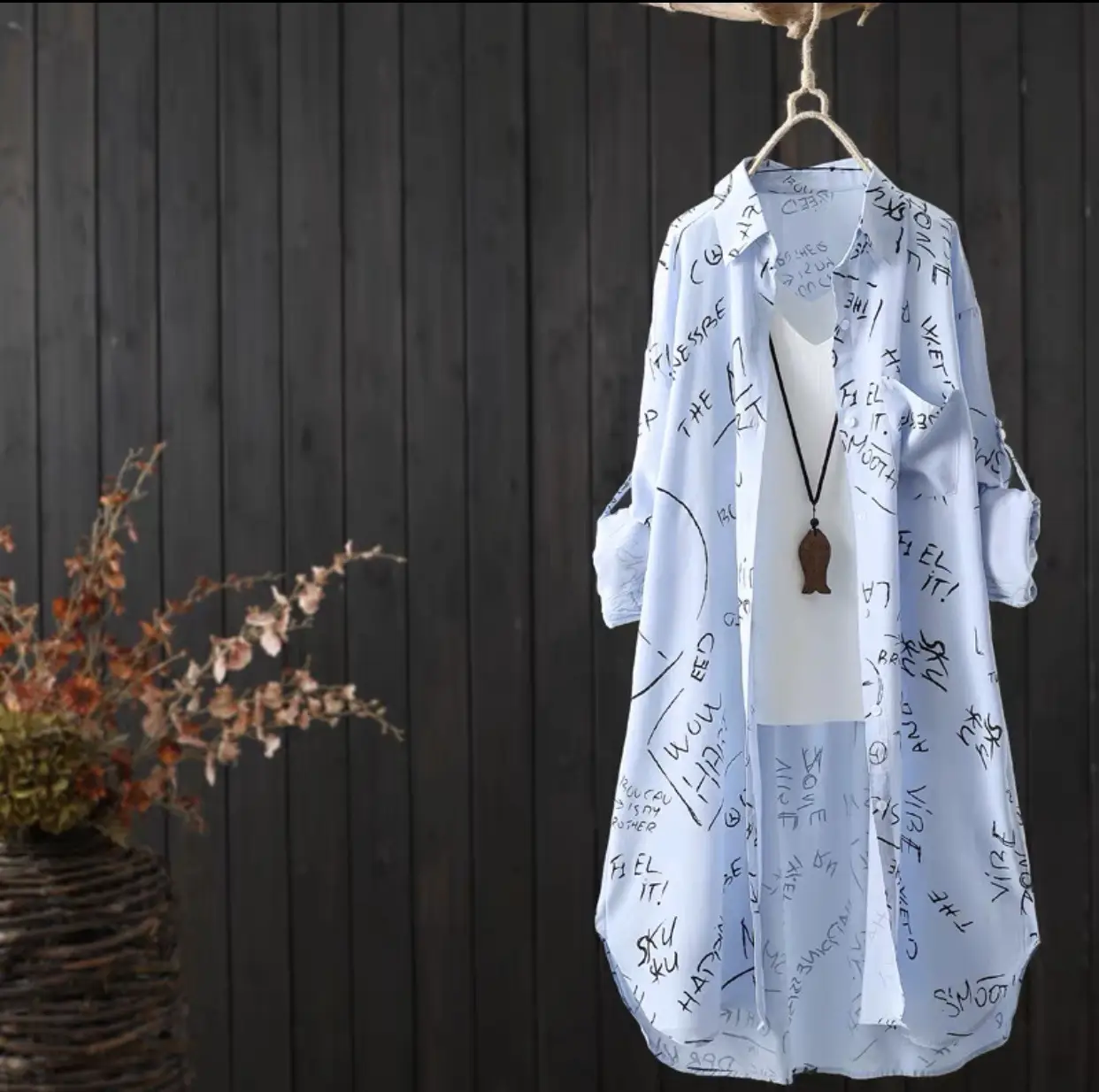 Korean Chic Short Sleeve Shirt White Printed
