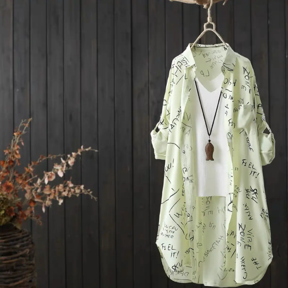 Korean Chic Short Sleeve Shirt White Printed