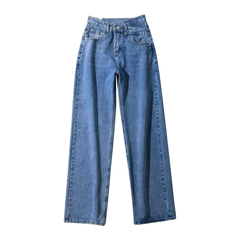 Women's Blue Denim High Waist Loose Fit Jeans